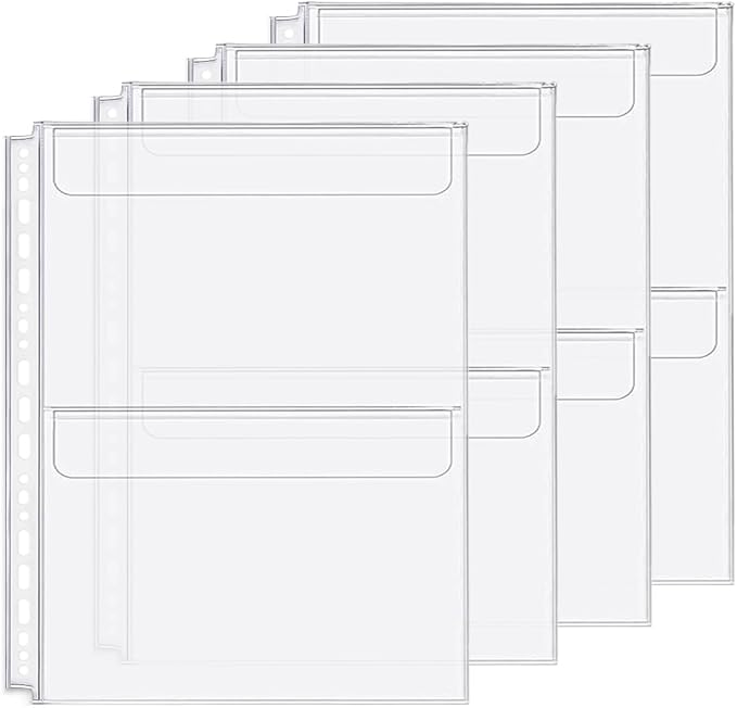 Zelten 4 Pack A4 2 Pockets Binder Folders Waterproof 4/26/30 Holes Divider for Personal Organiser (2 Pocket, A4)