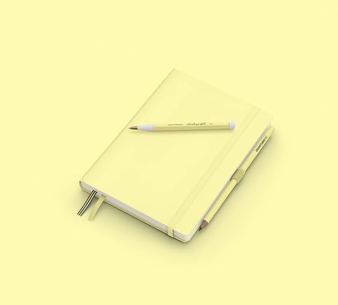 LEUCHTTURM1917 - Notebook Hardcover Medium A5-251 Numbered Pages for Writing and Journaling (Vanilla, Dotted)