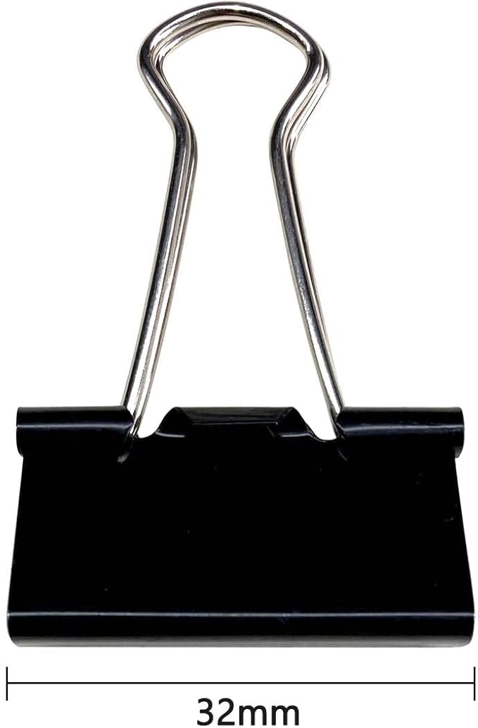 40Pcs Medium Binder Clips, 1.25 inch(32mm), Paper Clamps Medium Size for Office Supplies, Black