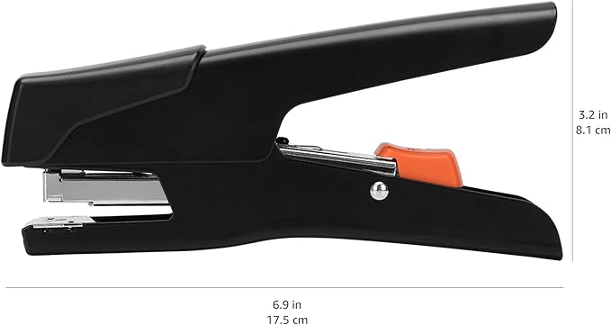 Amazon Basics Effortless Handheld Plier Stapler, 25 Sheet Capacity, Heavy Duty, Easy to Use, Black
