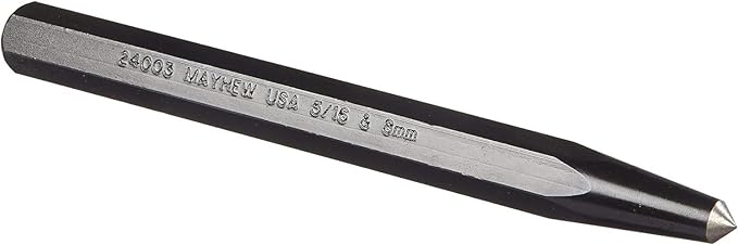 Mayhew Tools 24003 Center Punch, 5/16" - 8mm x 6", Black Oxide Finish