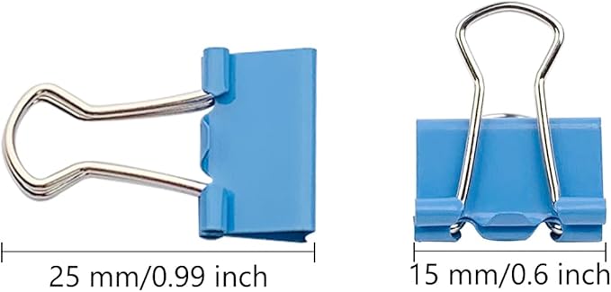 240-Pack Mini Binder Clips in 4 Colors (Blue, Yellow, Red, Green), 15mm/0.6-Inch Small Paper Clips for Home, School, Office and Business