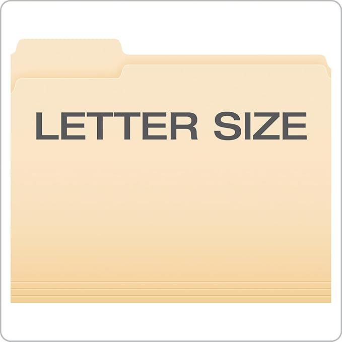 Pendaflex File Folders,Letter Size,1/3 Cut,Manila,250 per Box (752250),(Pack of 2)