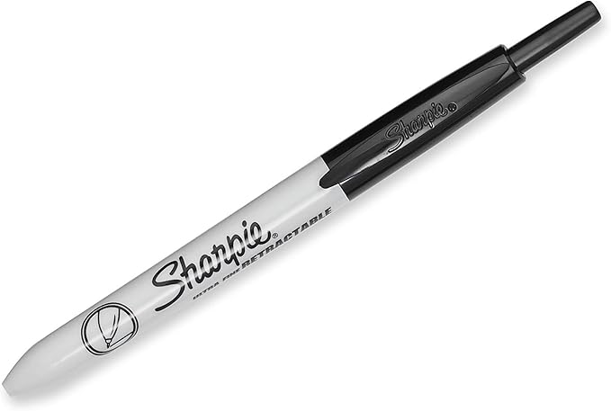 Sharpie Retractable Permanent Markers, Ultra Fine Point, Black, 12 Count