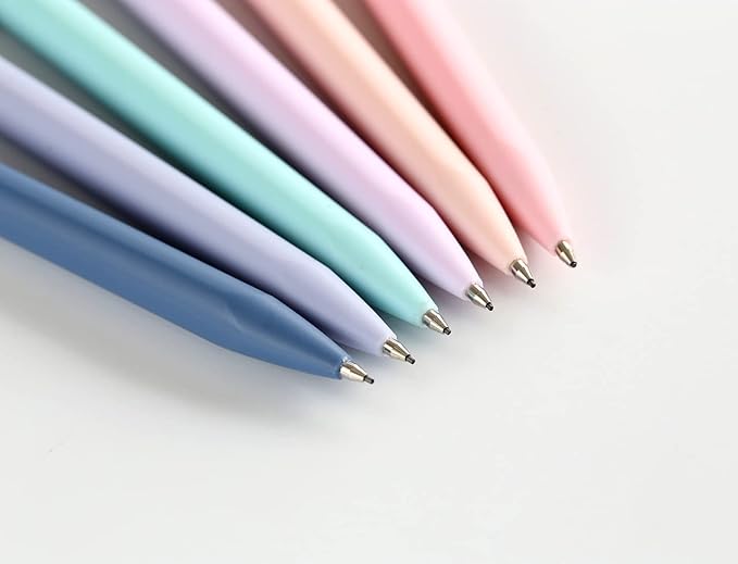 Solid Colors Mechanical Pencils 0.5mm Lead Triangle Automatic Pencil for Writing Office School Supplies Gift Pack of 6 pcs