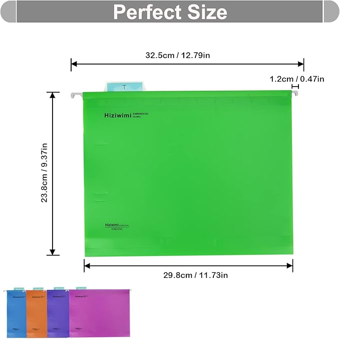30 Pcs PP Hanging File Folders Letter Size,Hanging Folders with Tabs,File Folders for Filing Cabinet Hanging Files for Bulky Files,Medical Charts,Office AMD School Desktop File Storage