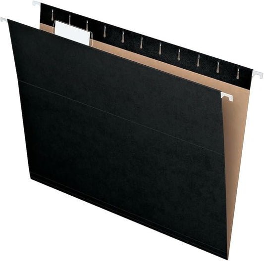 Pendaflex Recycled Hanging Folders, Letter Size, Black, 1/5 Cut, 25/BX (81605)