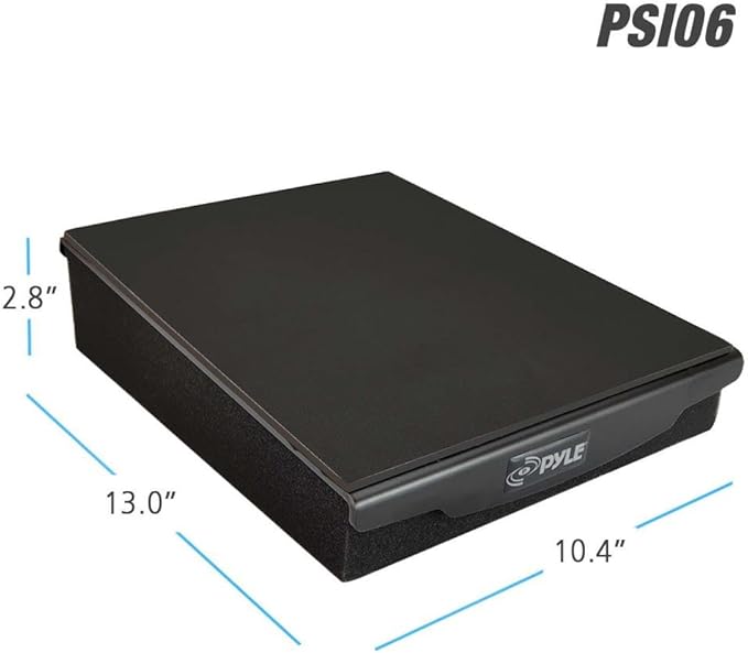 Pyle Speaker Isolation Pads - 10.4 x 13 x 2.8 inches - Acoustic Noise Isolation Platform - Foam Riser Recoil Stabilizer with Rubber Base for Studio Monitor, Subwoofer, Loudspeaker - PSIO6