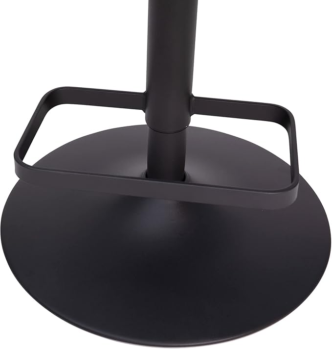 Flash Furniture Erik Comfortable & Stylish Contemporary Barstool with Rounded Mid-Back and Foot Rest, Adjustable Height - Charcoal Fabric with Black Base