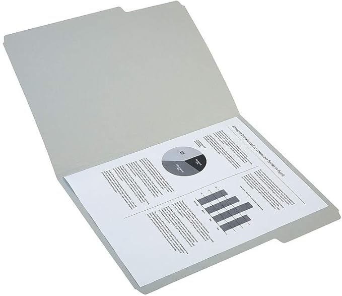 Staples Reinforced Colored File Folders, Letter Size, 3‑Tab Design, Gray, Heavy‑Duty Construction, 100/Box
