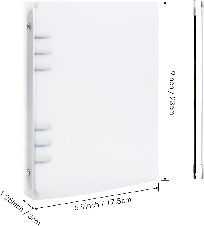 BAOFALI 3 PCS A5 6 Ring Binder Cover Clean Transparent Soft PVC for Refillable Notebook Shell withMatte surfaceforStamp & Die Storage (Transparent)