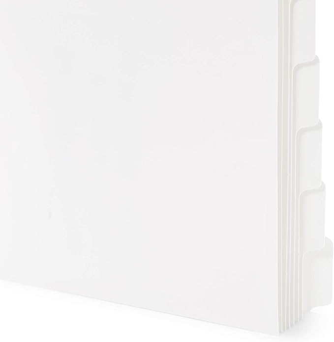 Blue Summit 3 Ring Binder Dividers with Tabs, Reinforced Edge, 1/8 Cut, Letter Size, 8 Tab Dividers for 3 Ring Binder Bulk, White, 12 Sets, 96 Pack