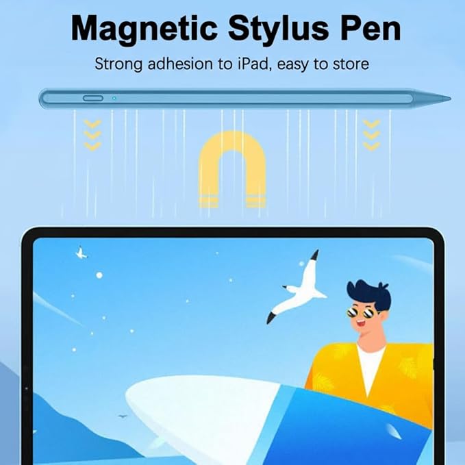 Stylus Pen for iPad 11th/10th 2025-2018,2Pack Stylus Pencil Palm Rejection,Tilt Sensitivity Apple Pen for iPad A16/11/10/9/8/7/6th,Pro 12.9"/11"/13" M5/M4,Air 3/4/5/M3/M2,Mini A17/6th/5th-Blue