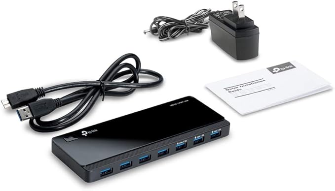 TP-Link [2nd Gen] TP-Link 7-Port USB 3.0 Ultra Slim Hub Including 3 BC 1.2 Charging Ports up to 5V / 1.5A. Compatible with Windows, Mac, Chrome & Linux OS, with Power On/Off Button (UH700)
