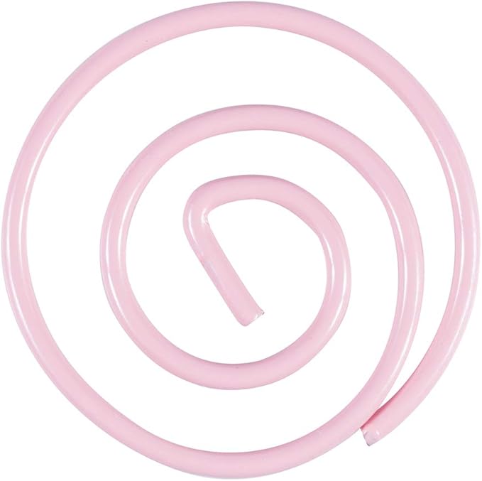 JAM PAPER Circular Paper Clips - Round Paperclips - Baby Pink Pastel - 50/Pack