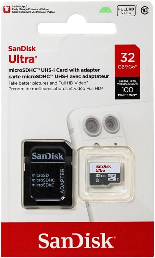 Sandisk Ultra MICROSDHC 32GB 98MB/S Flash Memory Card (SDSQUNC-032G-AN6MA)