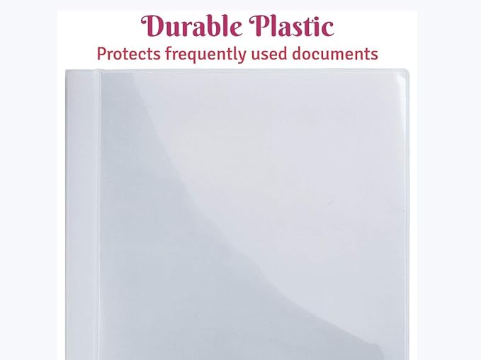 1InTheOffice Presentation Book with Sheet Protectors, Clear Cover Presentation Book, White 8.5 x 11, 24 Sleeves