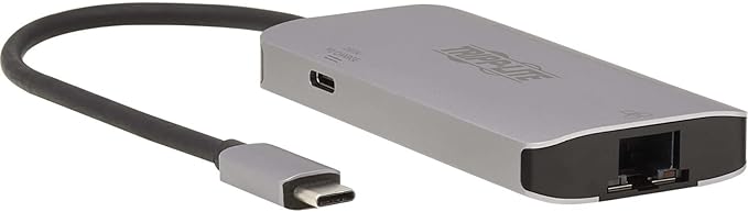 TRIPP LITE Three USB-A Ports USB-C Hub, USB 3.2 Gen 1, 5 Gbps Data Transfer, 100W Power Delivery Charging 20V 5A, Gigabit Network Port, Sturdy Aluminum Housing, 3-Year Warranty (U460-003-3AGALC)
