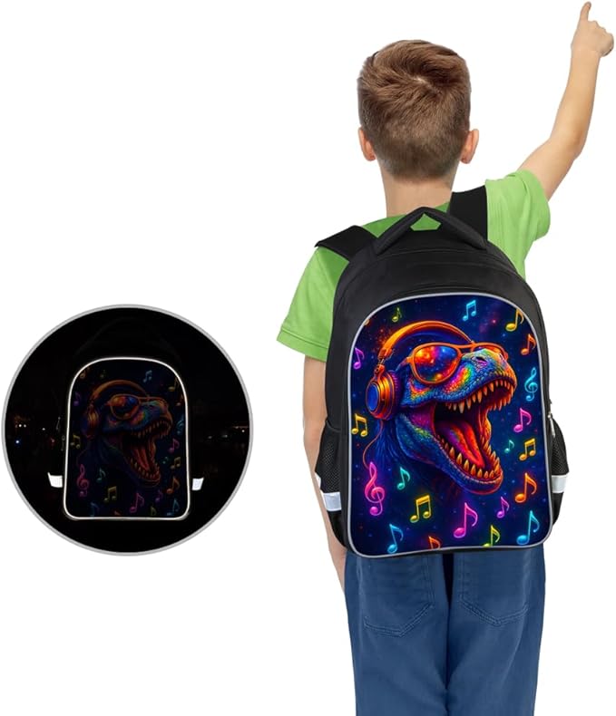 School Backpack for Boys 17" Boys Backpack for Kids Children Teens Elementary Middle School - Students Bookbag Ages 6-18 Travel Back Pack Dinosaur
