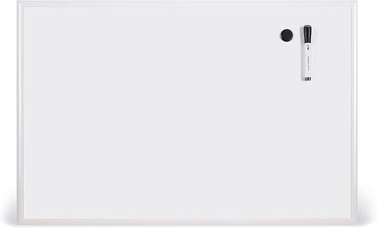 U Brands Magnetic Dry Erase Board White Board, with White Aluminum Frame, Office Supplies, 36" x 24"