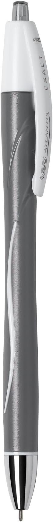 BIC Glide Exact Black Retractable Ballpoint Pens, Fine Point (0.7mm), 12-Count Pack, Ultra Smooth Writing Black Pens