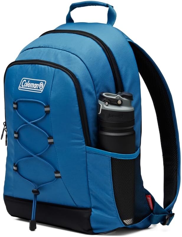 Coleman Chiller Insulated Backpack Cooler, Leakproof 28-Can Backpack Cooler with 12+ Hour Ice Retention, Made with Recycled Materials, Great for Beach, Camping, Hiking, Tailgates, Groceries, & More