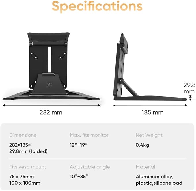 XPPen ACS18 Drawing Tablet Stand - Laptop & Mobile Device Holder for XPPen Artist Pro 19 Gen2, Suitable for 19 inch Device