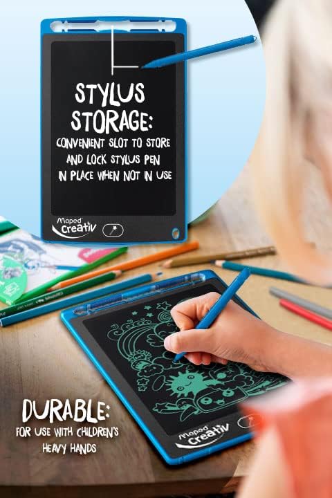Maped Creativ Magical Drawing Tablet 2 Piece Kit (907039) - Blue - for Kids - Drawing and Writing Fun - Portable and Travel-Friendly - Includes Stylus Pen and Battery