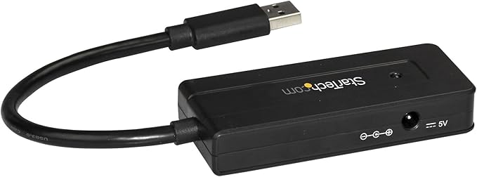 StarTech.com 4 Port USB 3.0 Hub SuperSpeed 5Gbps with Fast Charge Portable USB 3.1 Gen 1 Type-A Laptop/Desktop Hub - USB Bus Power or Self Powered for High Performance Mini/Compact (ST4300MINI), Black