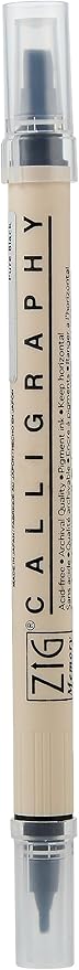 Zig Memory System Calligraphy Dual Tip Marker, Pure Black Pack of 6 (MS3400-010)