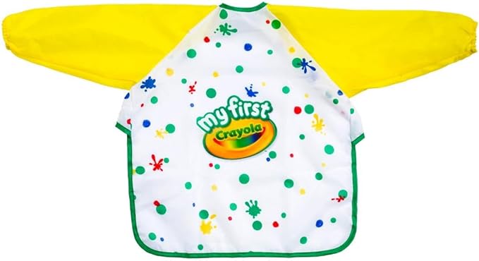 Crayola Art Smock for Toddlers, Small Waterproof Bib, Best Fit for Age 1 (12 Months), 1 x 7-1/5 x 8-1/10 in