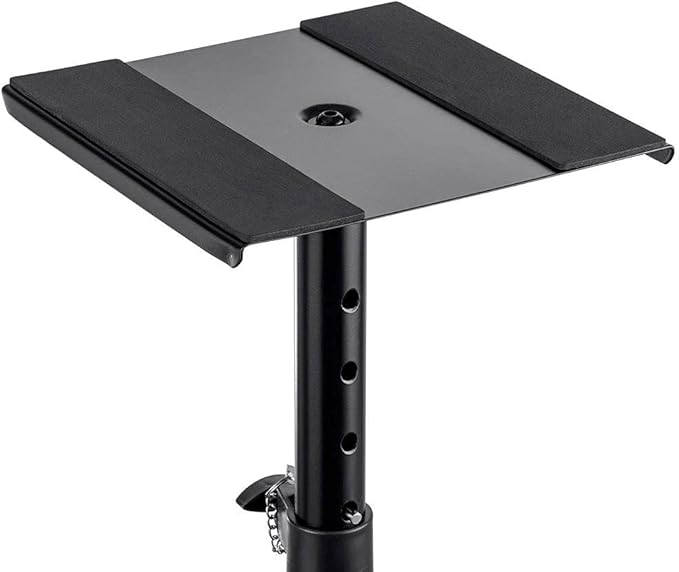 Monoprice Desktop Studio Monitor Stands (pair) Heavy Duty Steel, 12-18 Inch Adjustable Height, Support Up to 22 lbs, Includes Antislip Pads - Stage Right Series