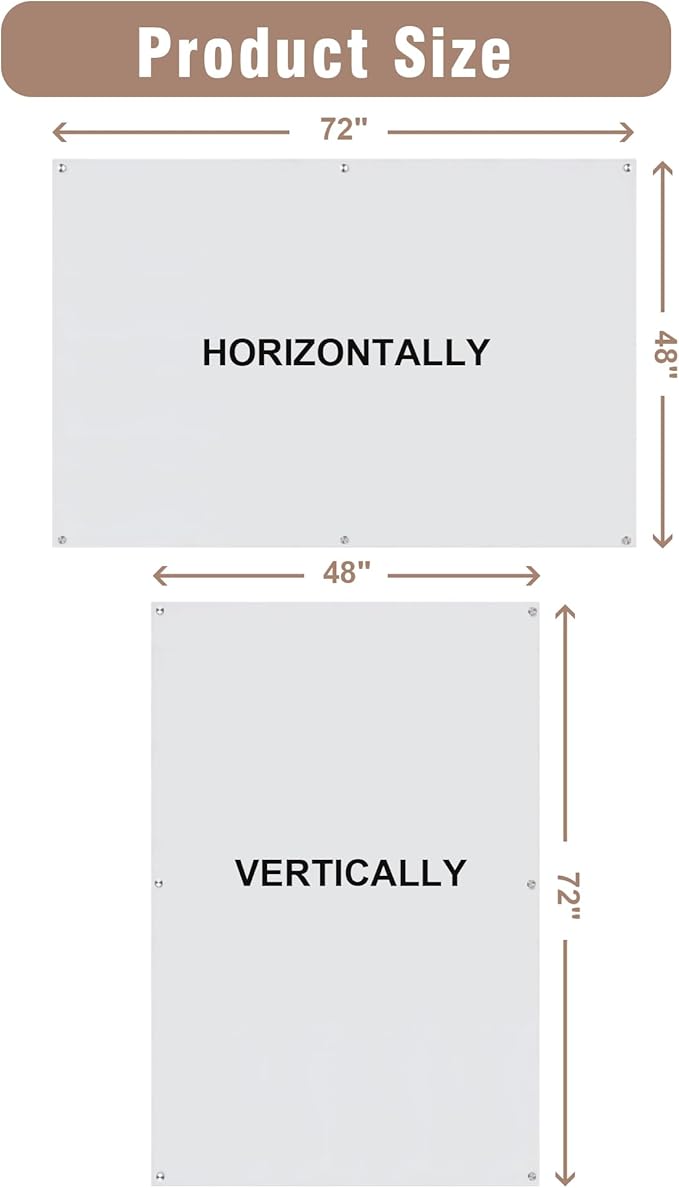 Mifuro Magnetic Glass Whiteboard，72"x48" Wall Mounted Frameless Dry Erase Board for Office, Home & School Ultra White