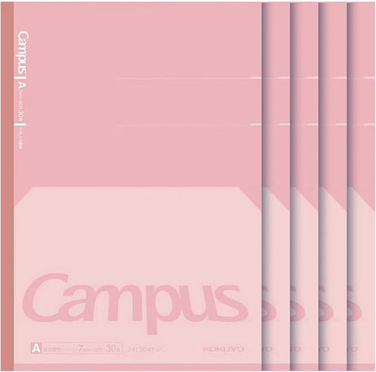 KOKUYO Composition Notebooks, 7" x 10" Kimochii Dot Lined Notebook, 30 Sheets College Ruled Paper, 5 Pack Pink B5 Notebook for School and Work, School Supplies Comp Book for Note Taking, Japan Import