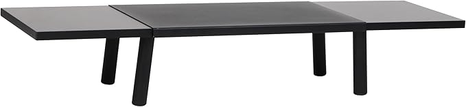 Mind Reader Extendable Monitor Stand, Adjustable Desktop Riser for Dual Monitors, Printers, Laptops, TV, 31.5–40 Inch Width, 88 lb Capacity, Metal and MDF Wood, Black