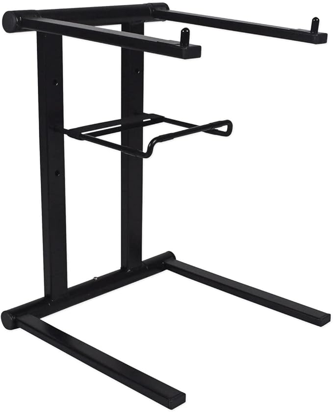 Rockville RLS2400 Foldable DJ Laptop Stand, Aluminum, Lightweight, Portable, Collapsible, Free Carrying Bag, Space-Saving, Perfect for DJs and Musicians