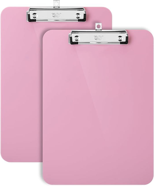 Mr. Pen- Plastic Clipboard, 12.5" x 9", 2 Pack, Clipboard Plastic, Low-Profile Metal Clip with Retractable Hanging Hole
