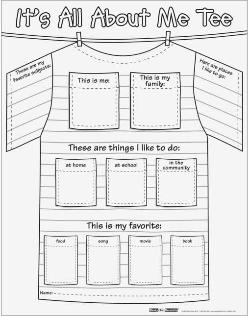 Really Good Stuff Ready-To-Decorate All About Me Tee Posters - 24 posters