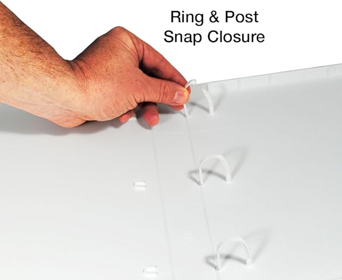 UniKeep 3 Ring Binder with Clipboard - White - Fully Enclosed Binder - 1.5 Inch Spine - Without Clear Outer Overlay - Pack of 3 Binders