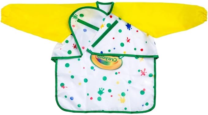 Crayola Art Smock for Toddlers, Small Waterproof Bib, Best Fit for Age 1 (12 Months), 1 x 7-1/5 x 8-1/10 in