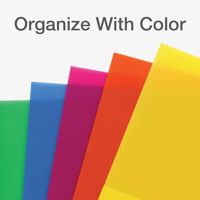 Oxford Poly Binder Dividers, Divider for 3 Ring Binder, Double Pocket, 3 Hole Punch Organizers, Bright Colors, 5 Untabbed Non-Stick Organizers, Durable Plastic, Pack of 3 Index Dividers (59800)