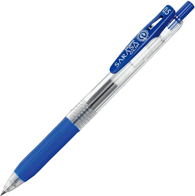 Zebra Pen Sarasa Clip Recycled Retractable Gel Pen, 0.5mm Fine Point, Blue Ink, Water-Based, Ideal for Office and School, Journal, Note Taking and Planner Use, 75% Recycled,12-Pack (47320AMZ)