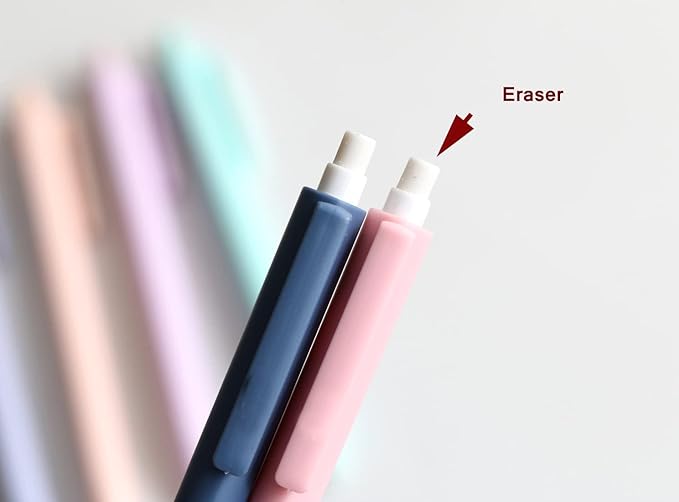 Solid Colors Mechanical Pencils 0.5mm Lead Triangle Automatic Pencil for Writing Office School Supplies Gift Pack of 6 pcs