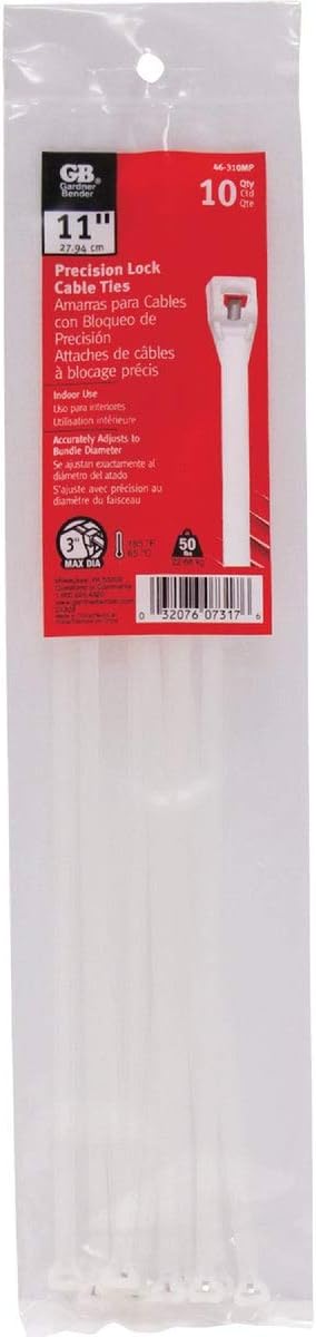 Gardner Bender 11 in. L White Cable Tie 10 pk