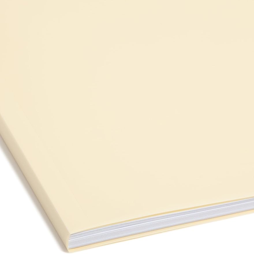 Smead Poly Fastener Folder, 2 Fasteners, 1/3-Cut Tab, Letter Size, Manila, Plastic Folders with Fasteners, 48 Count (10545)