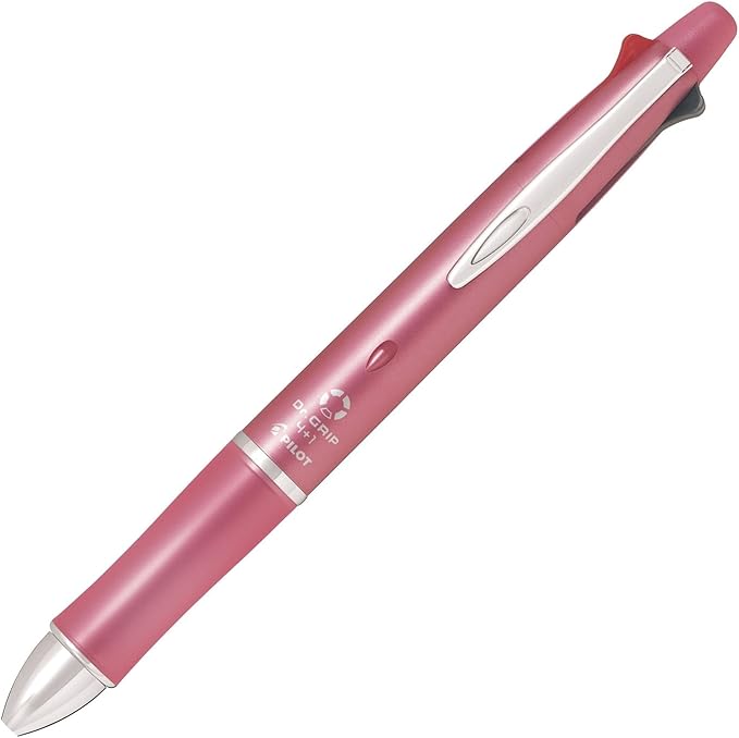 Pilot Dr.Grip 4 Plus 1, 4 Color 0.5mm Ballpoint Multi Pen and 0.5mm Mechanical Pencil, Shell Pink Barrel (BKHDF1SEF-ＳＰ)