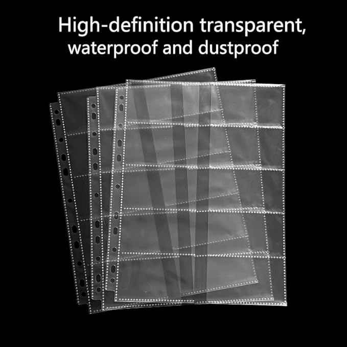 800 Pockets Ultra-Clear Business Card Holder Sleeves Binder Each Sleeve Holds 20 2x3.5” Namecards for 2/3/4 Ring Binder, Double Sided 10 Pocket Credit Card Pages（40 Pack ）