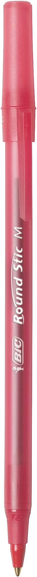 BIC Round Stic Xtra Life Ballpoint Pen, Medium Point (1.0mm), Red, 10-Count (Pack of 2)