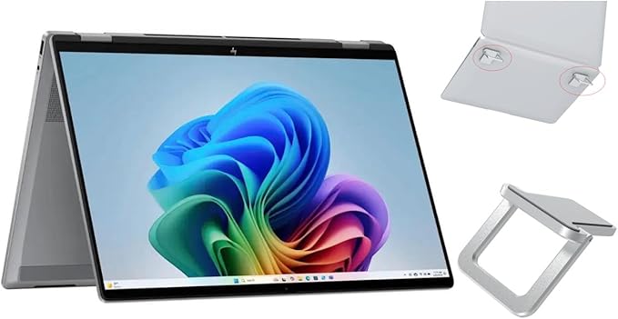 HP OmniBook X Flip 2-in-1 16" FHD+ Touch Screen Laptop |AMD Ryzen AI 5 340|AMD Radeon 840M | Copilot|Backlit|Meteor Silver| 16GB RAM DDR5 | 512GB SSD |Windows 11 Home|Bundle with Laptop Stand