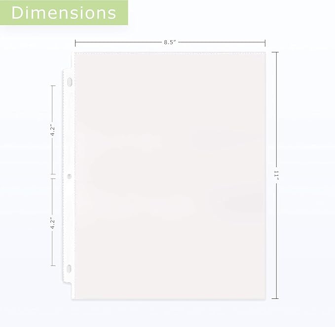 Office Werks Sheet Protectors for 3 Ring Binder, 50 Pack Clear Page Protectors 8.5 x 11 Inch, Top Loading Plastic Sleeves, Reinforced Holes, Archival Safe, Non-Glare, PVC Free